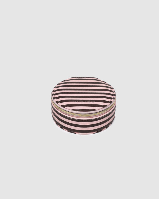 Sisco Stripe Jewellery Box - Pink/Choc