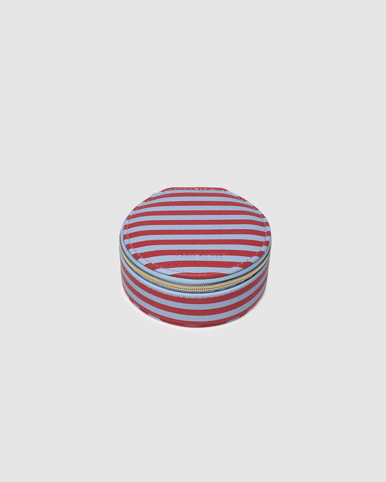 Sisco Stripe Jewellery Box - Red/Sky Blue