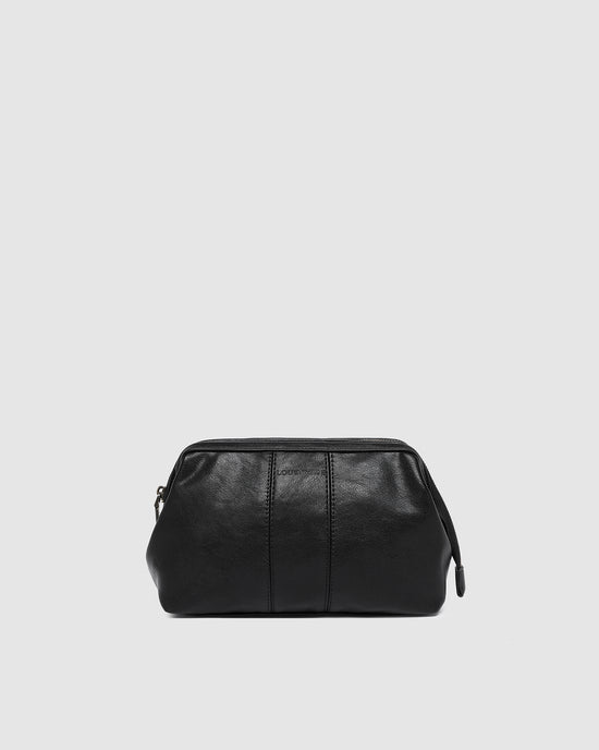Albie Cosmetic Case -  Saddle Black