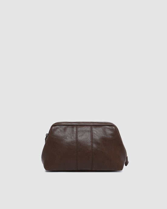 Albie Cosmetic Case -  Saddle Chocolate
