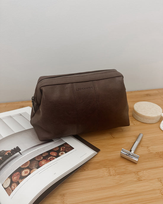 Albie Cosmetic Case -  Saddle Chocolate