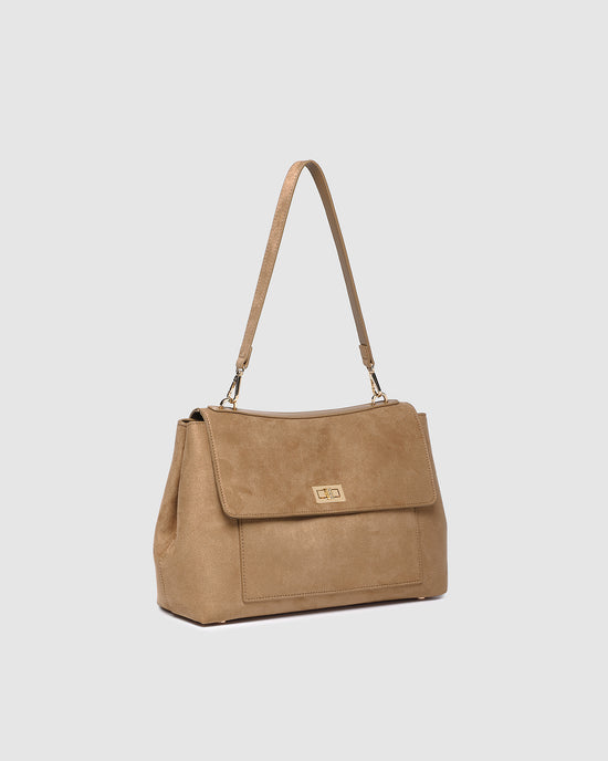 Arden Suedette Shoulder Bag - Honey