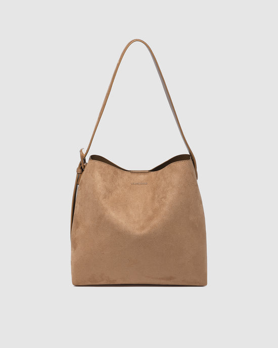 Peyton Suedette Shoulder Bag - Honey