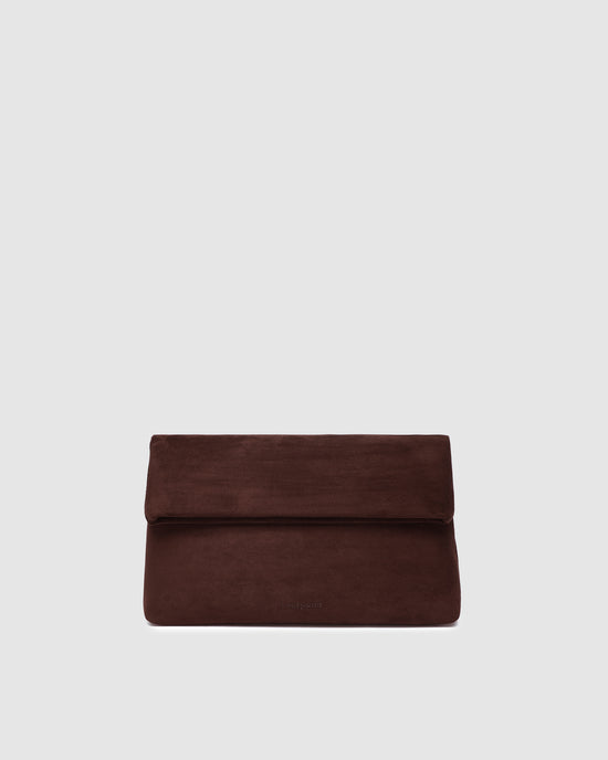 Luka Suedette Clutch - Chocolate
