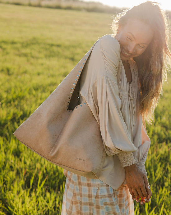 Hailey Suedette Shoulder Bag - Blonde