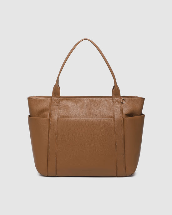 Louenhide vegan leather nutmeg Chicago tote bag front view
