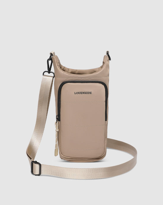 Louenhide Miami Water Bottle Bag in beige nylon - front view
