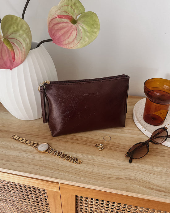 The Everyday Pouch - Burgundy Patent