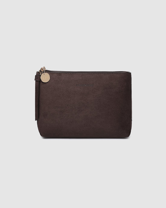 The Everyday Suedette Pouch - Chocolate
