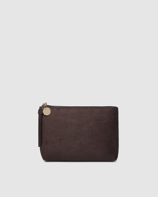 The Everyday Suedette Pouch - Chocolate