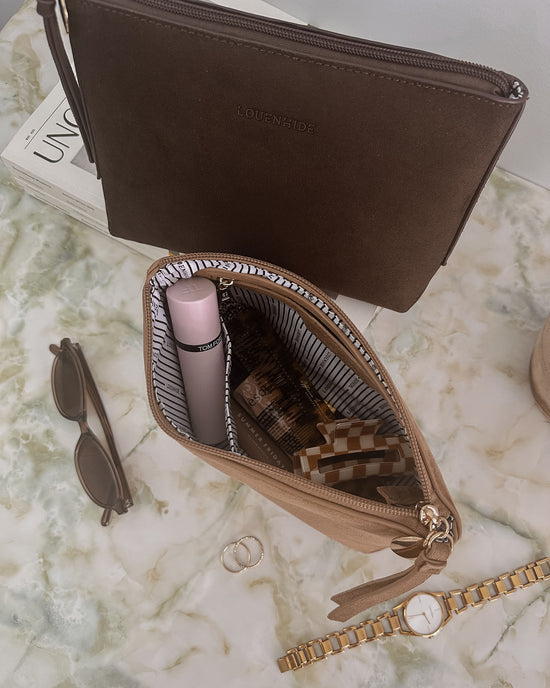 The Everyday Suedette Pouch - Honey