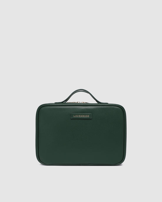 Georgie Cosmetic Case - Forest Green