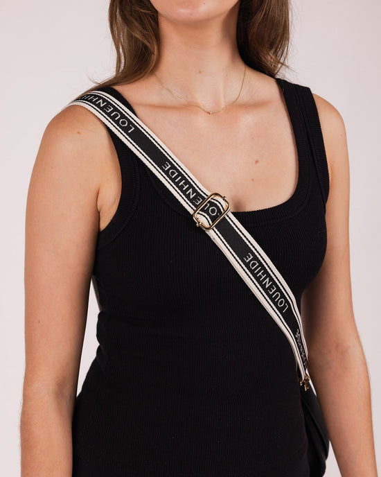 Logo Contrast Bag Strap - Black/Cream