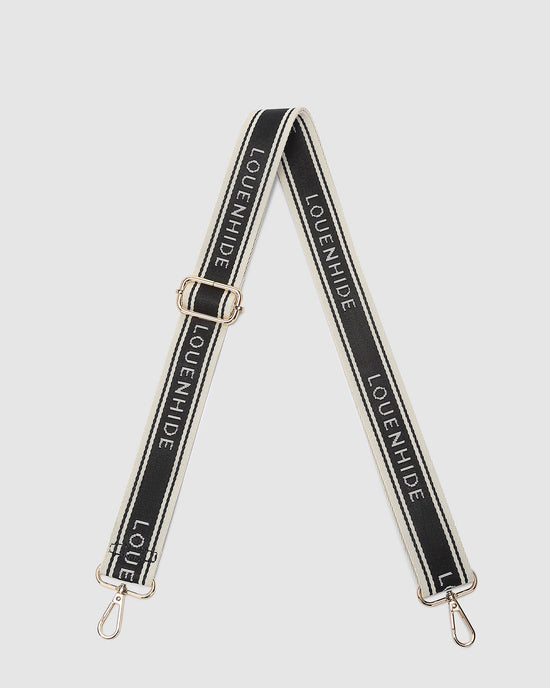 Logo Contrast Bag Strap - Black/Cream