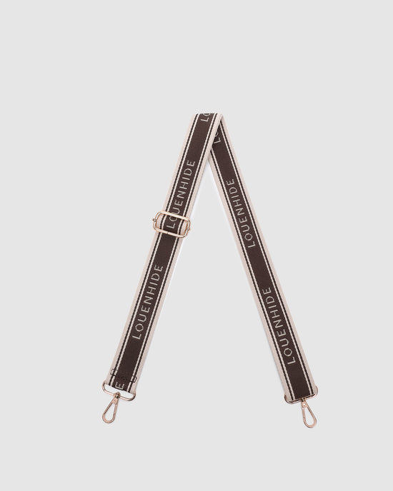 Logo Contrast Bag Strap - Chocolate/Cream