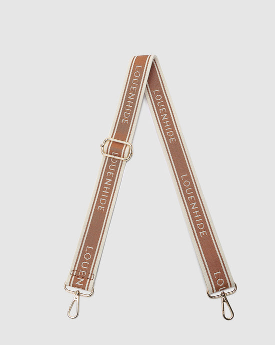 Logo Contrast Bag Strap - Tan/Cream