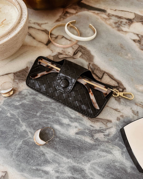 Skittle Sunglass Case - Woven Black