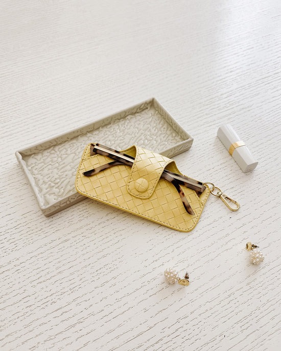 Skittle Sunglass Case - Woven Butter Yellow