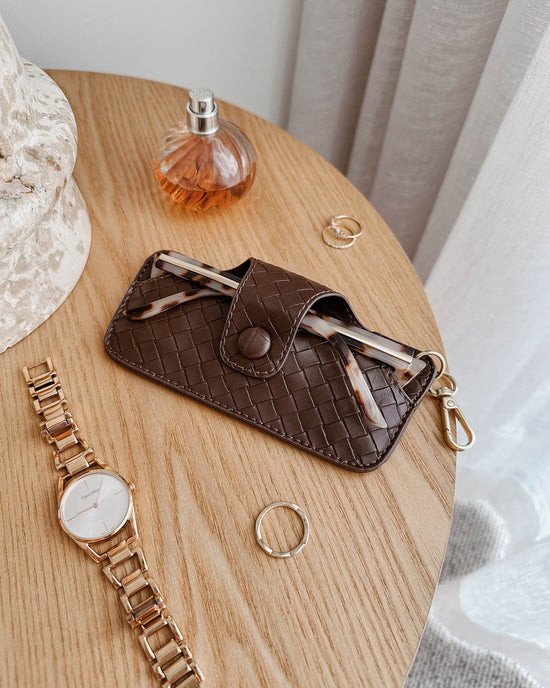 Skittle Sunglass Case - Woven Chocolate