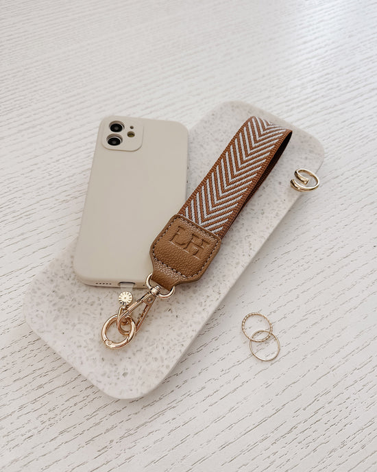 Iris Keyring with Phone Attachment - Camel