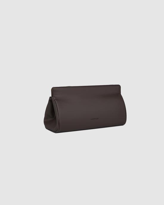 Louenhide Margot Hair Tool Case in Brown Vegan Leather - side view