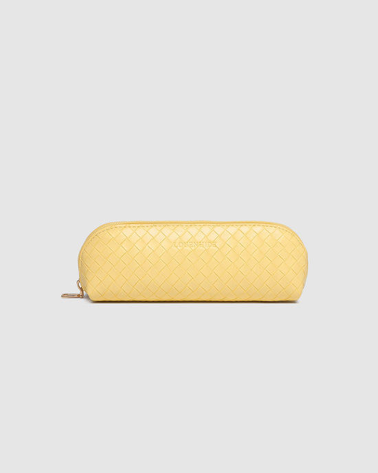 Jayne Woven Makeup Bag - Butter Yellow