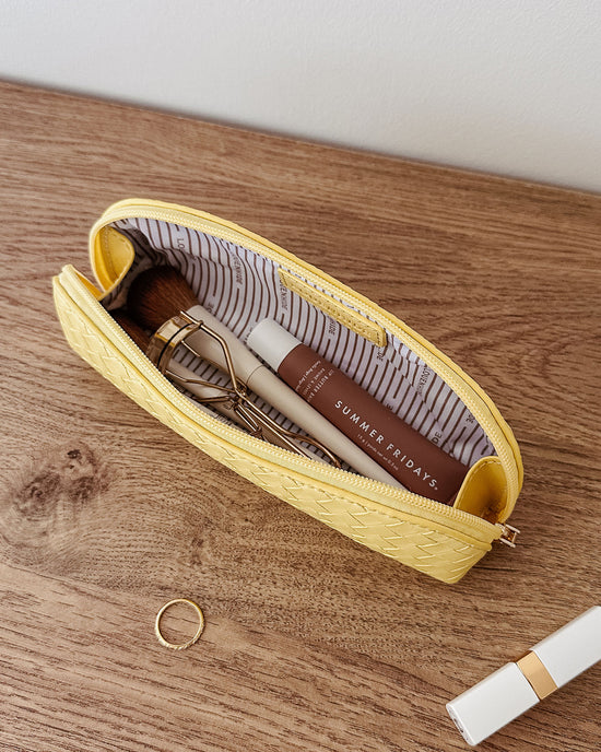 Jayne Woven Makeup Bag - Butter Yellow