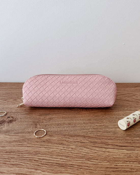 Jayne Woven Makeup Bag - Pink