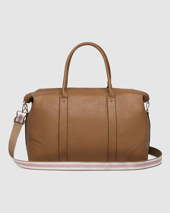 Alexis Stripe Weekender Travel Bag - Camel Stripe