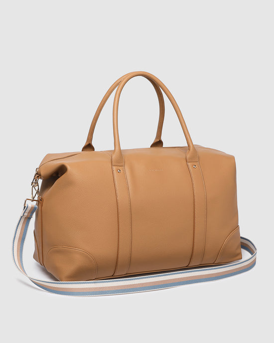 Alexis Stripe Weekender Travel Bag - Camel Stripe