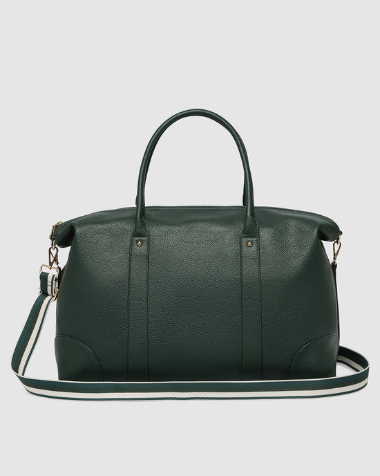 Alexis Stripe Weekender Travel Bag - Forest Green Stripe