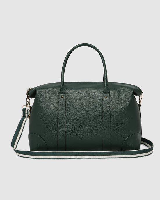 Alexis Stripe Weekender Travel Bag - Forest Green Stripe