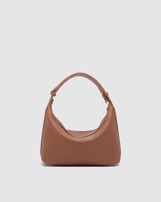 Louenhide vegan leather toffee Madeline shoulder bag front view