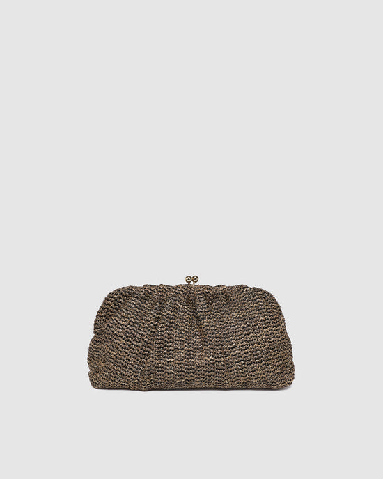 Goldie Clutch - Raffia Chocolate