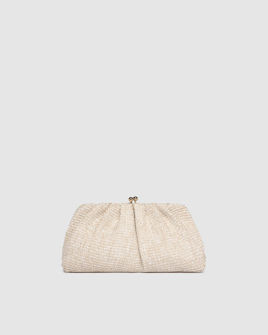 Goldie Clutch - Raffia Vanilla
