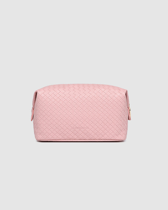 Lucinda Woven Cosmetic Case - Pink
