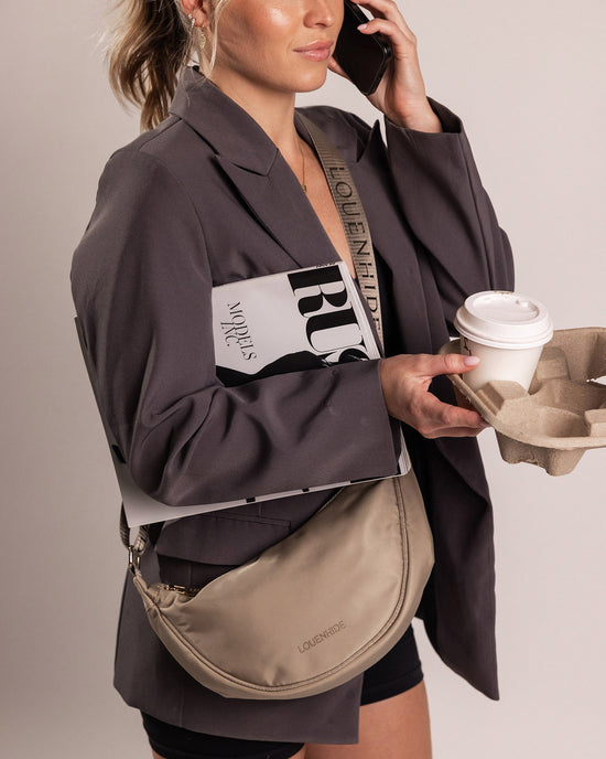 Sylvia Nylon Crossbody Bag - Beige