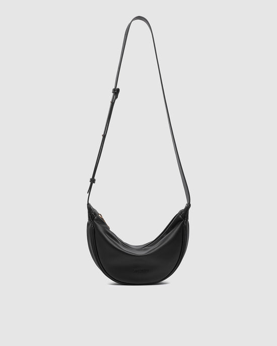 Louenhide vegan leather black Sylvia crossbody bag front view