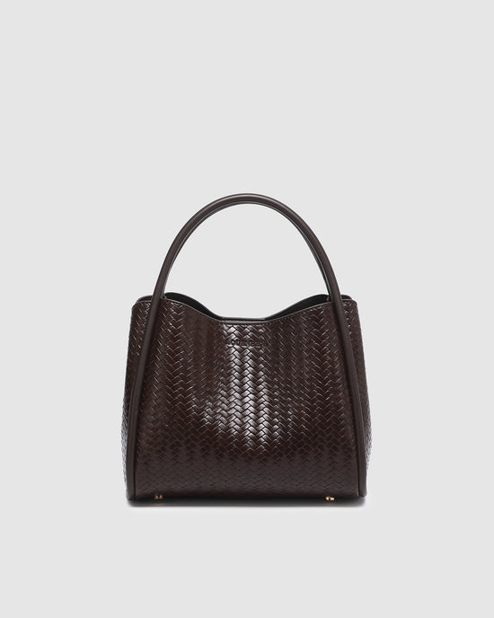 Steffie Mini Tote Bag - Woven Chocolate