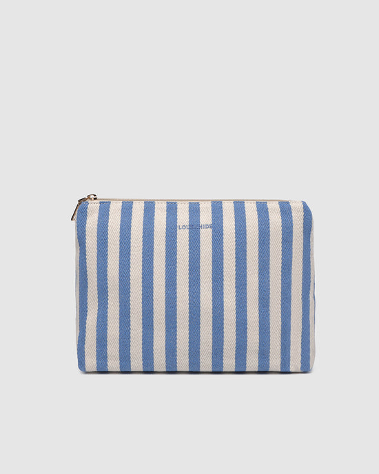 Nala Makeup Bag - Persian Blue Stripe