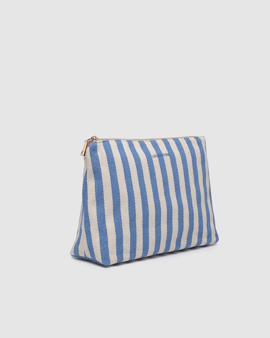 Nala Makeup Bag - Persian Blue Stripe