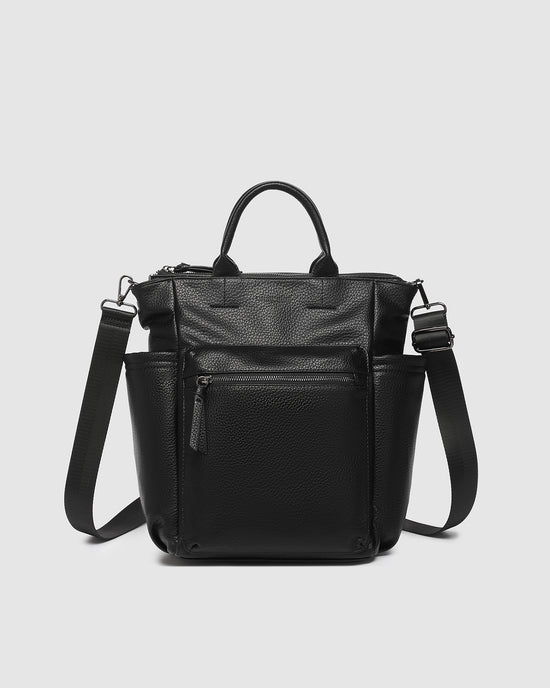 Louenhide vegan leather black Baby Bronx backpack front view