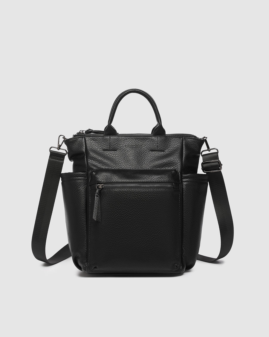 Louenhide vegan leather black Baby Bronx backpack front view
