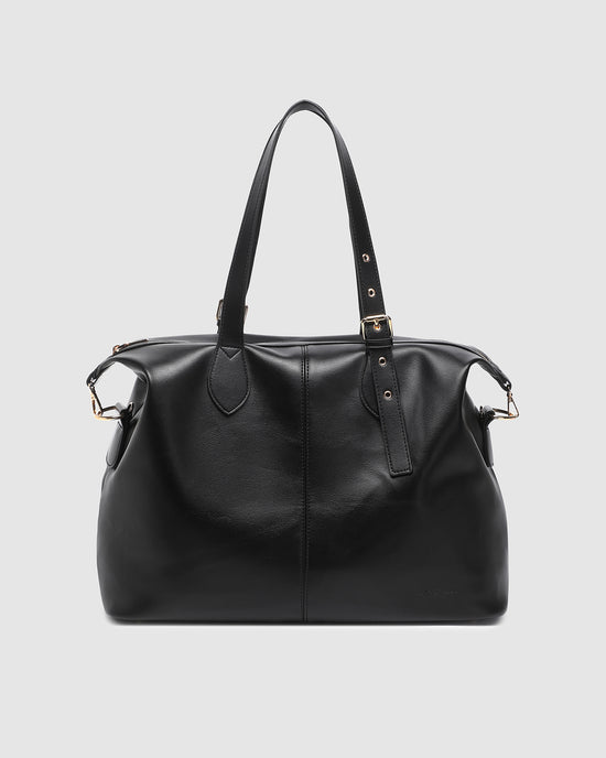 Louenhide vegan leather black Hampton tote bag front view