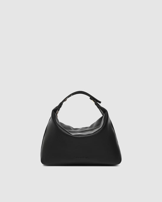 Louenhide vegan leather black Duke cosmetic bag makeup bag front view