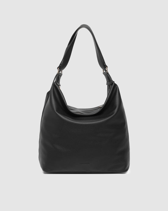 Louenhide vegan leather black Miley convertible backpack front view