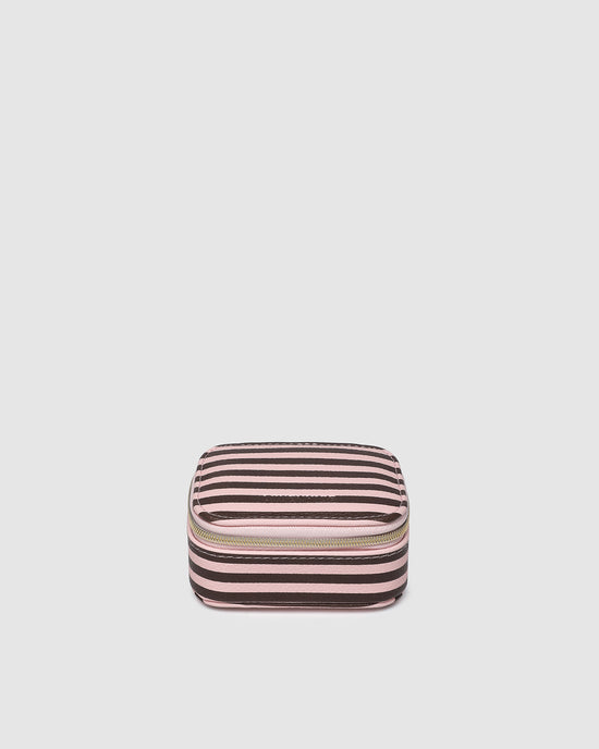 Suzie Stripe Jewellery Box - Pink/Chocolate