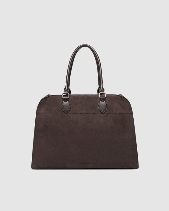 Blaire Tote Bag - Chocolate Suedette
