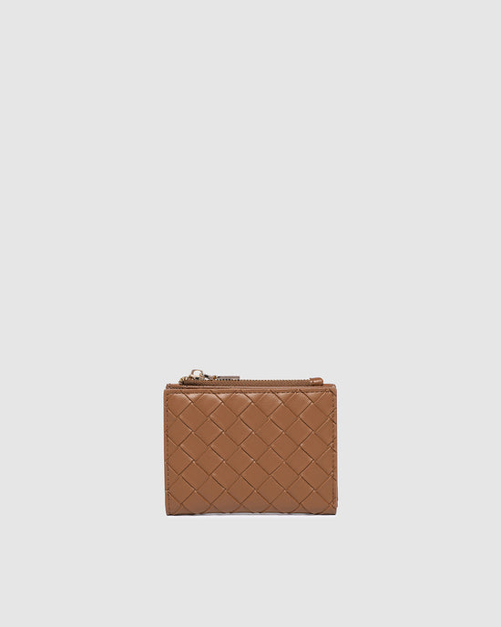 Lily Woven Wallet - Tan