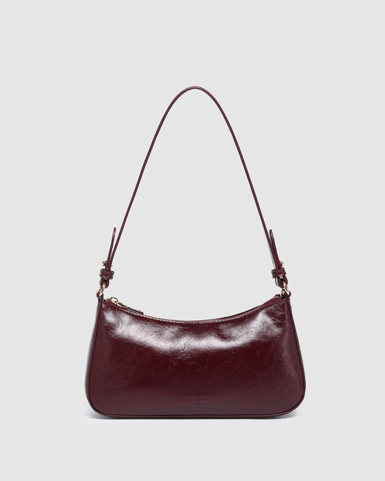Jacqueline Shoulder Bag - Burgundy Patent